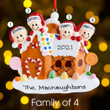 Personalised Family Christmas Xmas Tree Decoration Ornament - Gingerbread House Family - christmas house