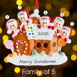 Personalised Family Christmas Xmas Tree Decoration Ornament - Gingerbread House Family - christmas house