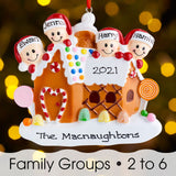 Personalised Family Christmas Xmas Tree Decoration Ornament - Gingerbread House Family - christmas house