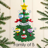 Personalised Family Christmas Xmas Tree Decoration Ornament - Green Tree Family - christmas house