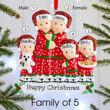 Personalised Family Christmas Xmas Tree Decoration Ornament - Pajama Family - christmas house