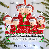 Personalised Family Christmas Xmas Tree Decoration Ornament - Pajama Family - christmas house