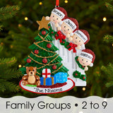 Personalised Family Christmas Xmas Tree Decoration Ornament - Peeking Family - christmas house