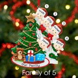 Personalised Family Christmas Xmas Tree Decoration Ornament - Peeking Family - christmas house