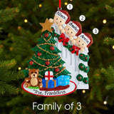 Personalised Family Christmas Xmas Tree Decoration Ornament - Peeking Family - christmas house