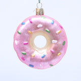 Pink Sprinkles Donut Ornament - christmas house