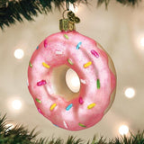 Pink Sprinkles Donut Ornament - christmas house